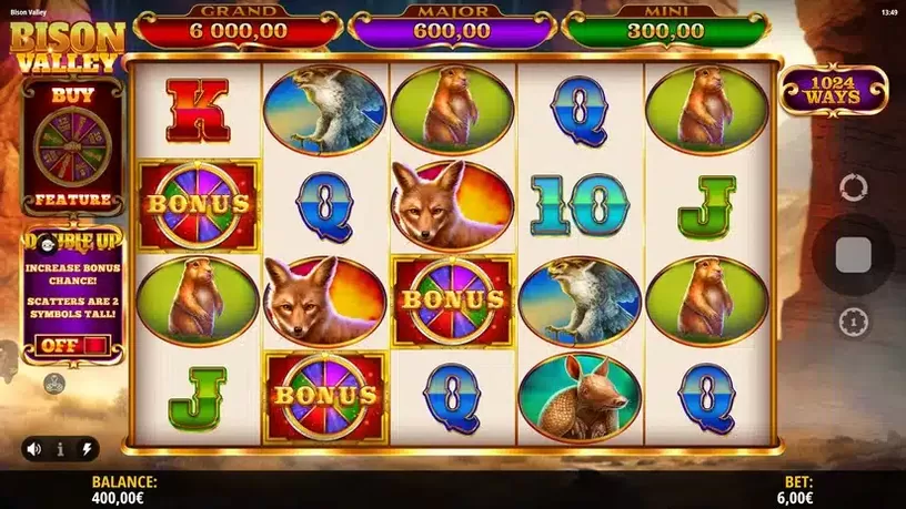 Bison Valley slot screenshot 2