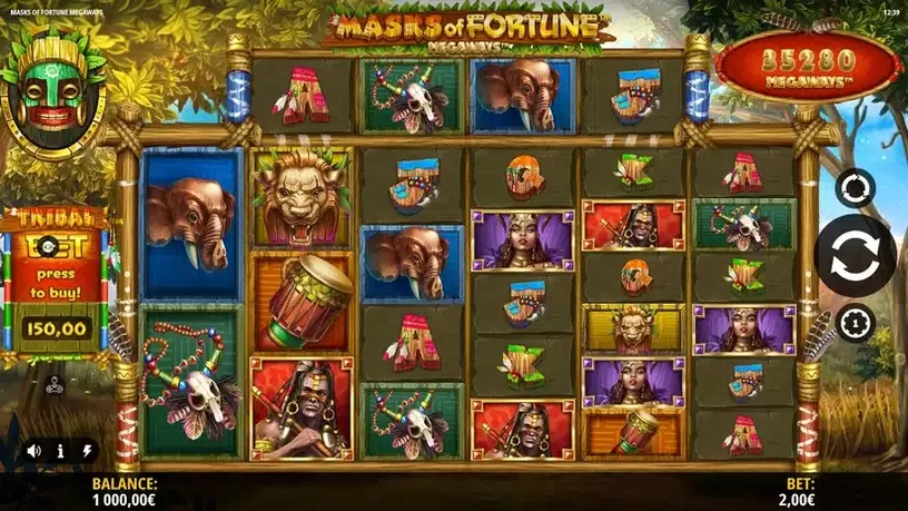 Masks of Fortune Megaways slot screenshot 1