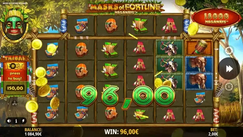 Masks of Fortune Megaways slot screenshot 6