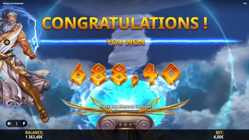 Olympus Zeus Megaways slot screenshot 7