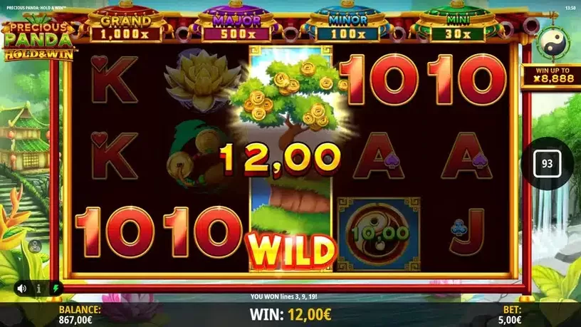 Precious Panda: Hold & Win slot screenshot 4