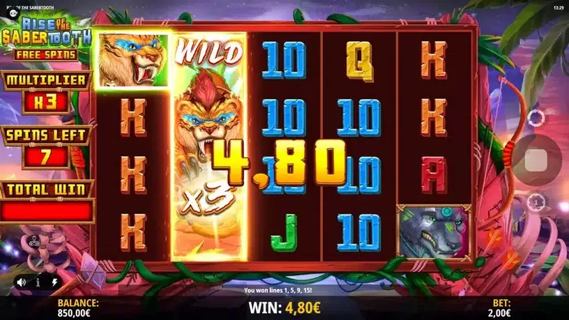 Rise of the Sabertooth slot screenshot 4