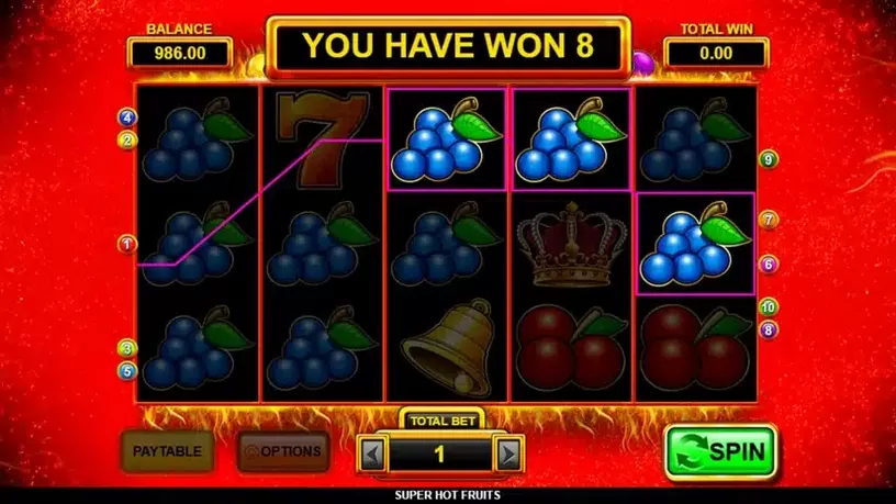Super Hot Fruits slot screenshot 2