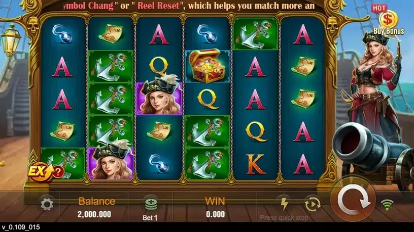 Pirate Queen slot screenshot 1