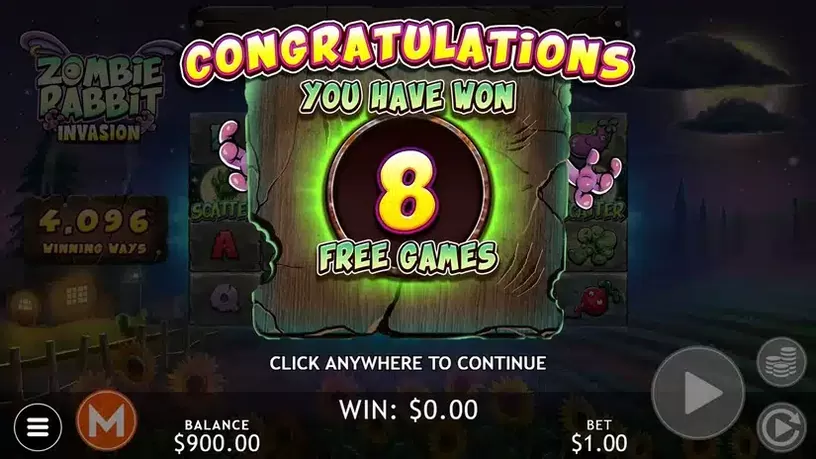 Zombie Rabbit Invasion slot screenshot 3