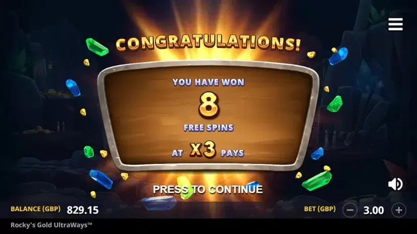 Rocky’s Gold Ultraways slot screenshot 7