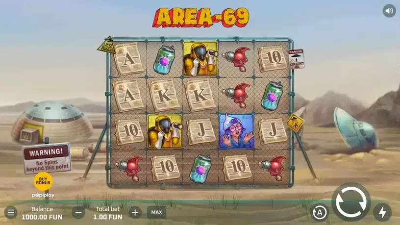 Area 69 slot screenshot 1