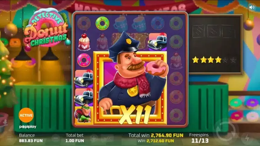 Detective Donut Christmas slot screenshot 7