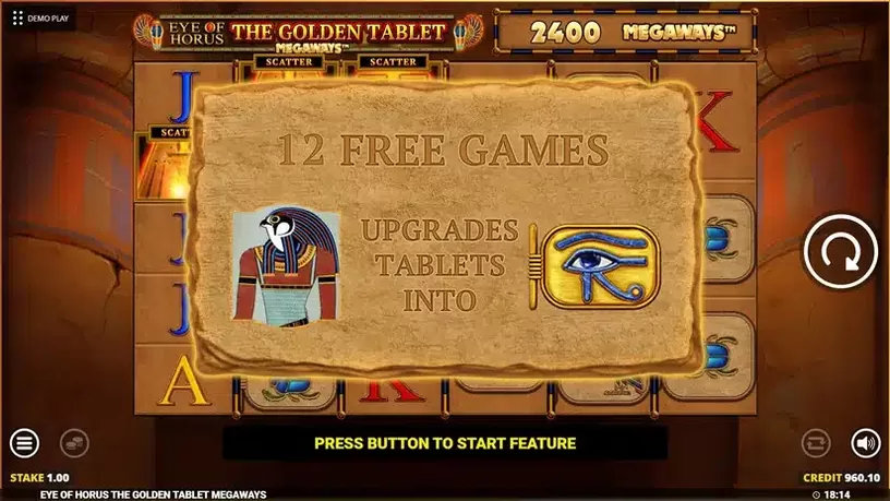 Eye Of Horus The Golden Tablet Megaways slot screenshot 2