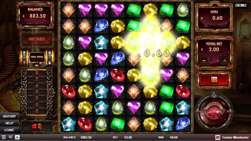 Gustav Minebuster slot screenshot 2
