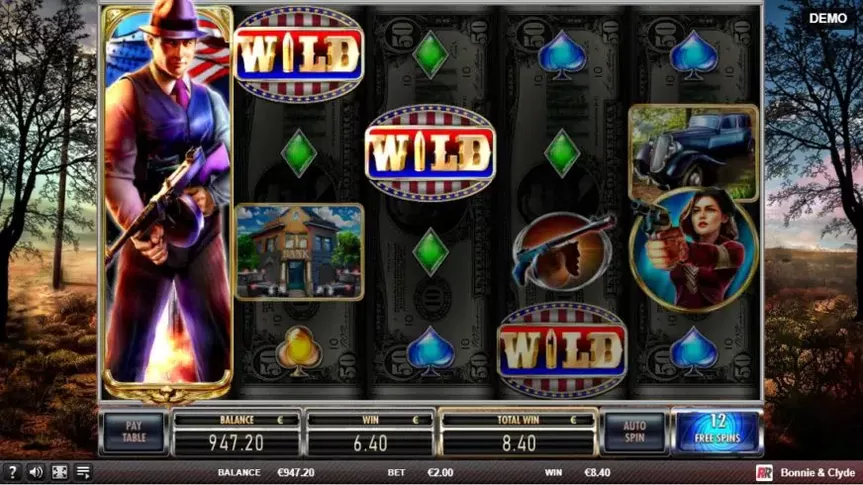 Bonnie & Clyde (Red Rake Gaming) slot screenshot 1