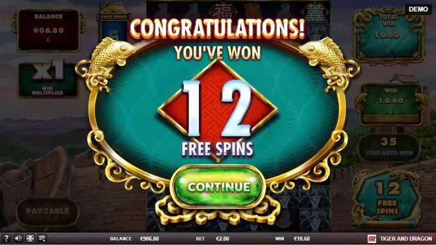 Tiger and Dragon slot screenshot 4