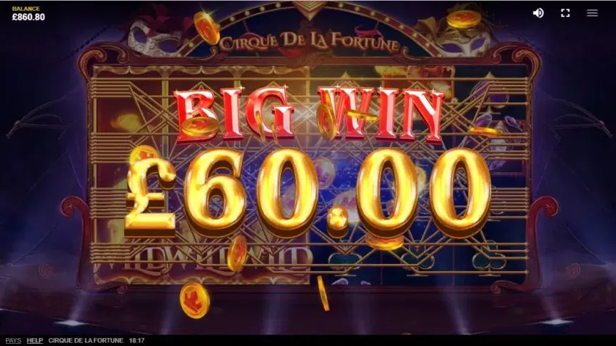 Cirque Dе La Fortune slot screenshot 3
