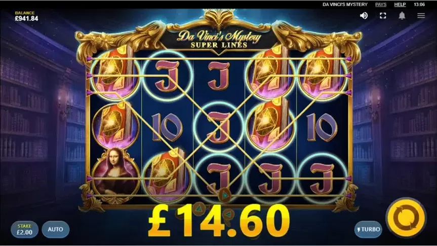 Da Vinci’s Mystery slot screenshot 2