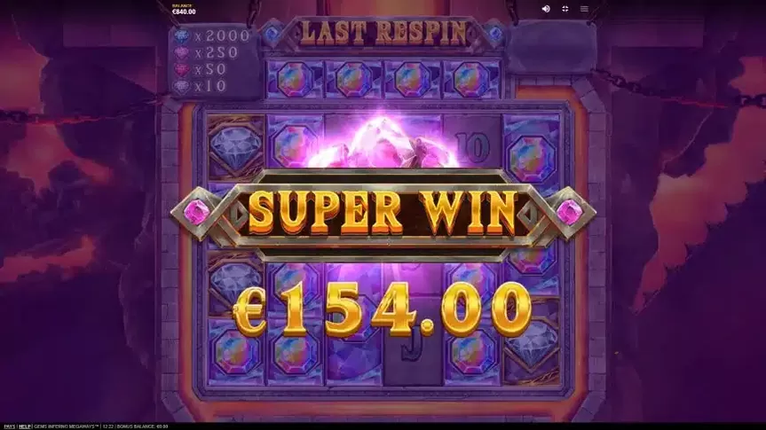 Gems Inferno Megaways slot screenshot 6