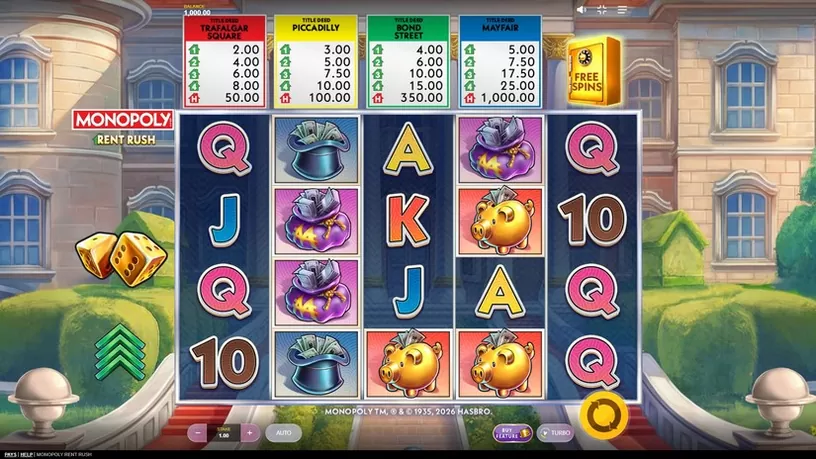 Monopoly Rent Rush slot screenshot 1