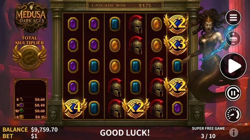 Medusa Dark Ages slot screenshot 5