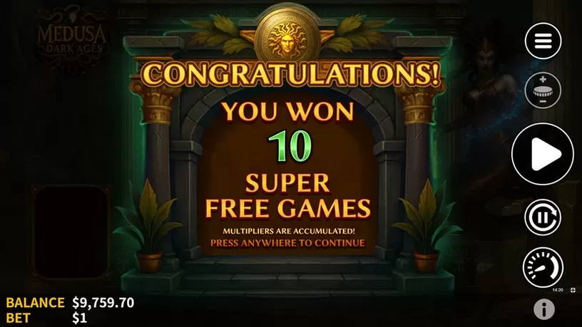 Medusa Dark Ages slot screenshot 3