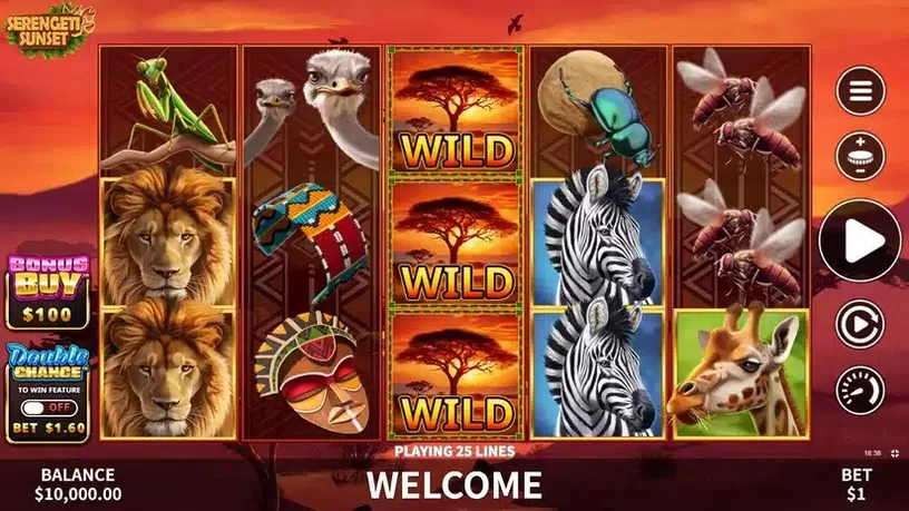 Serengeti Sunset slot screenshot 1
