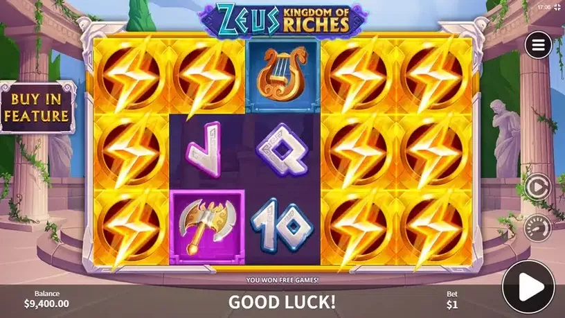 Zeus Kingdom of Riches slot screenshot 2