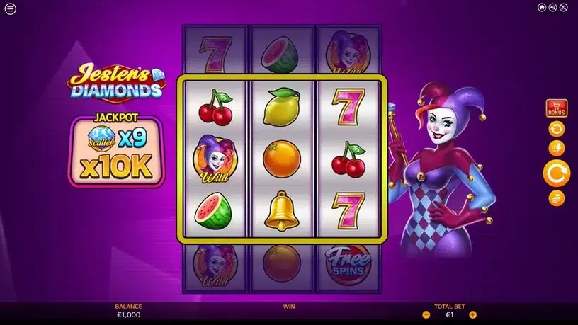 Jesters’ Diamonds slot screenshot 1