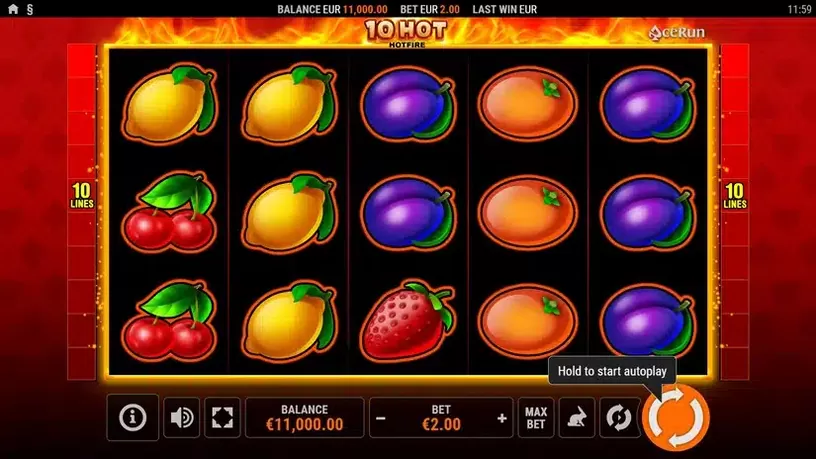 10 Hot Hotfire slot screenshot 1