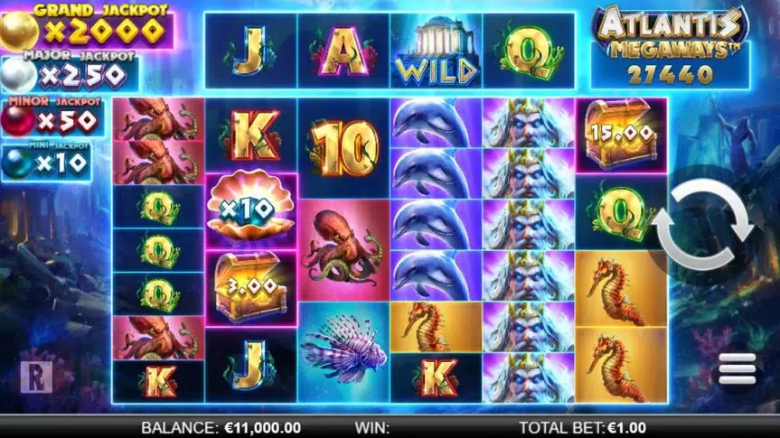 Atlantis Megaways slot screenshot 1