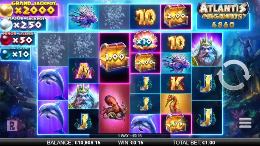 Atlantis Megaways slot screenshot 2