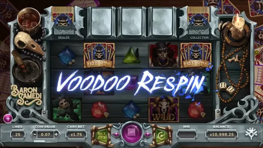 Baron Samedi slot screenshot 2