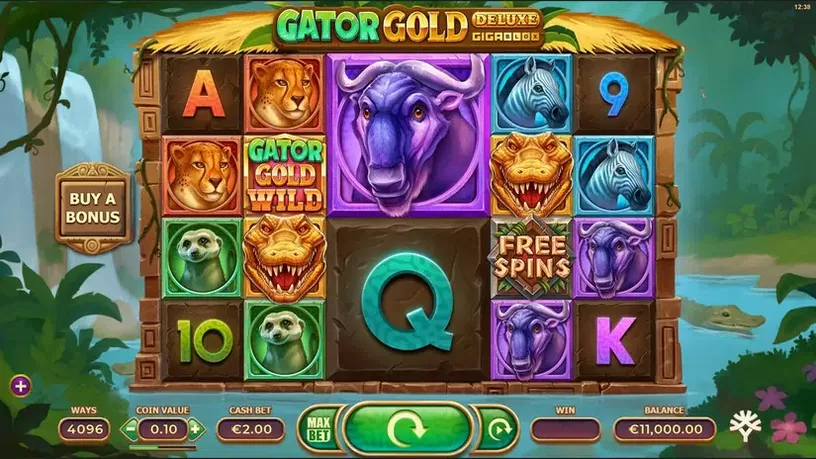 Gator Gold Deluxe Gigablox slot screenshot 1