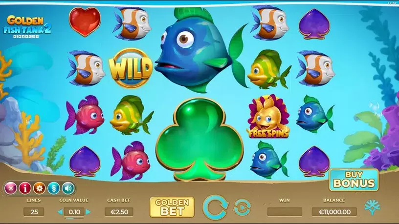 Golden Fish Tank 2 Gigablox slot screenshot 1