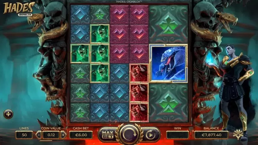 Hades Gigablox slot screenshot 1