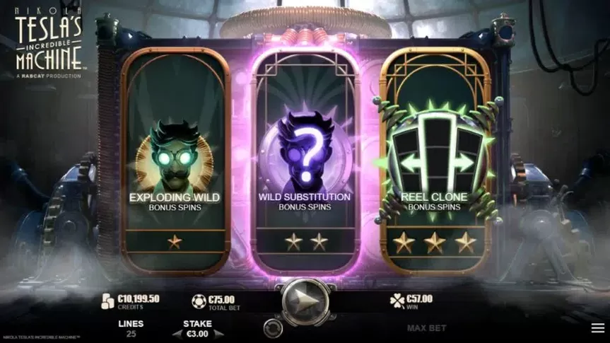Nikola Tesla’s Incredible Machine slot screenshot 2