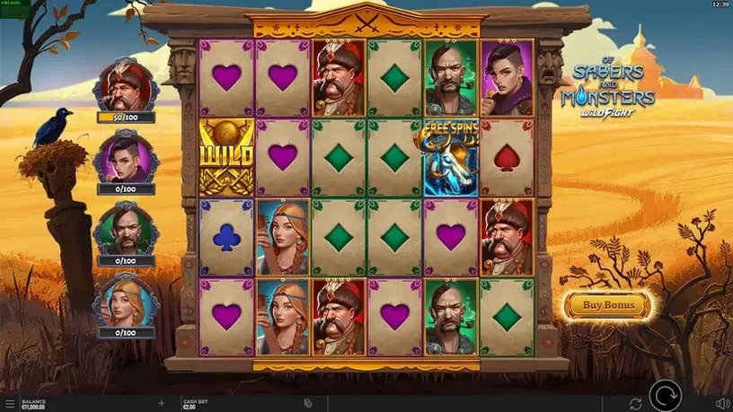 Of Sabers and Monsters slot screenshot 1