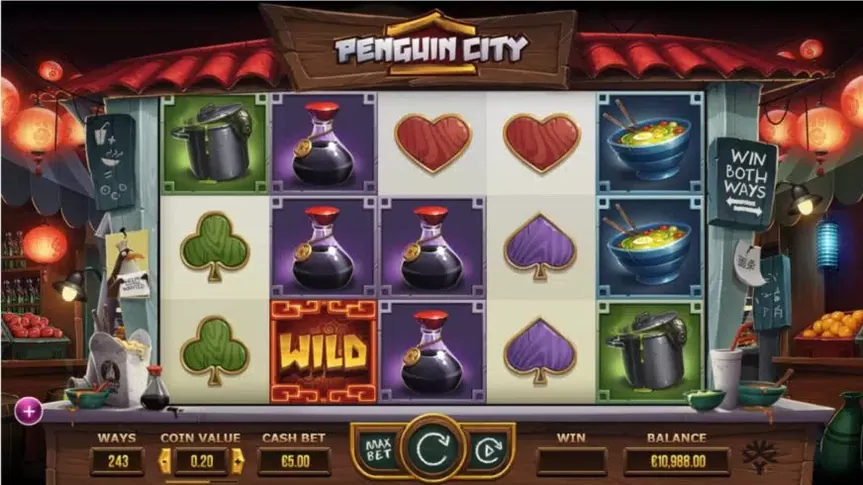 Penguin City slot screenshot 2