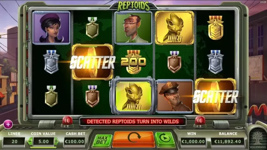 Reptoids slot screenshot 2