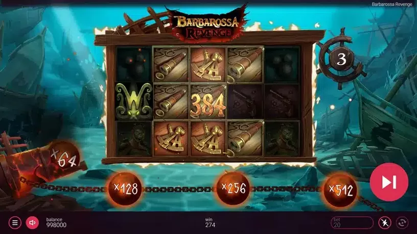 Barbarossa Revenge DoubleMax slot screenshot 5