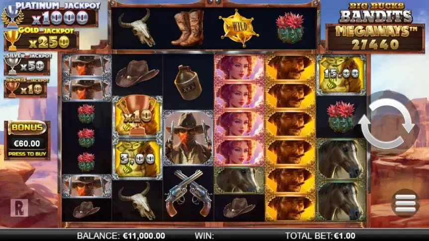 Big Bucks Bandits Megaways slot screenshot 1