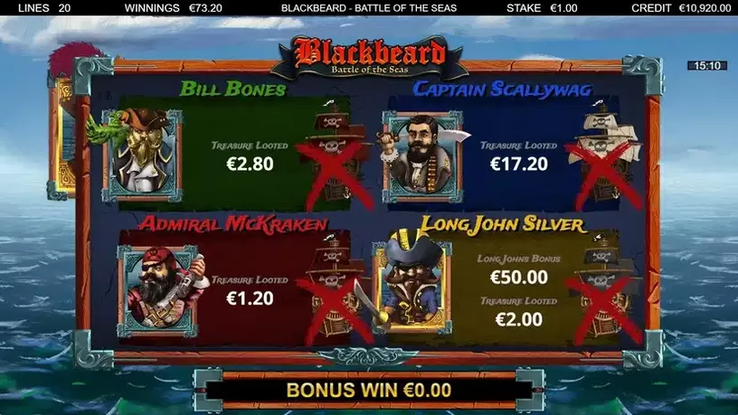 Blackbeard Battle Of The Seas slot screenshot 8