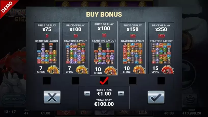 Dragon Lore Gigarise slot screenshot 3