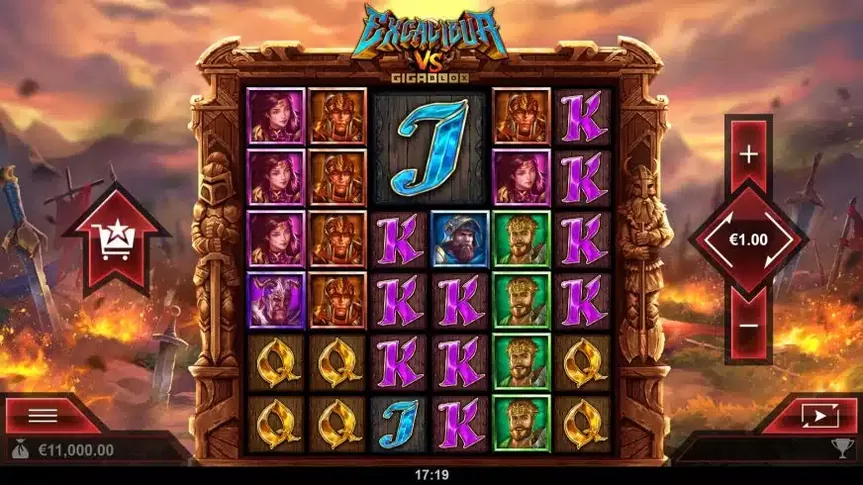 Excalibur VS Gigablox slot screenshot 1