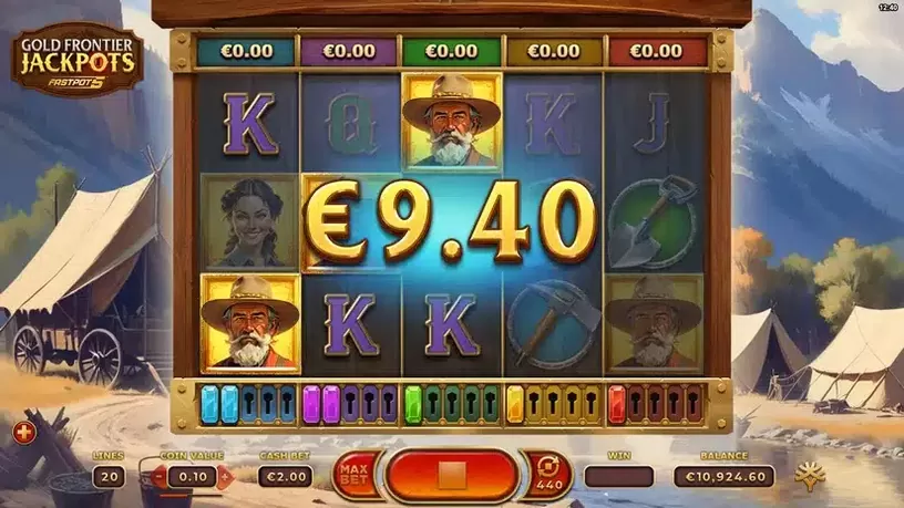 Gold Frontier Jackpots FastPot5 slot screenshot 4