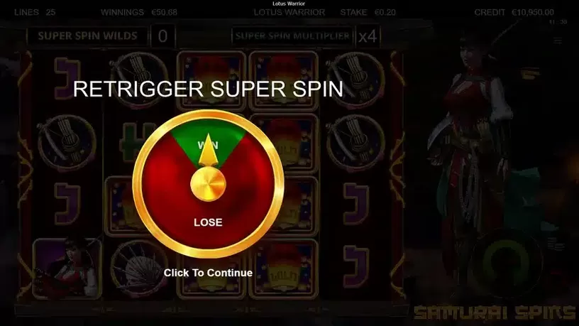 Lotus Warrior slot screenshot 6