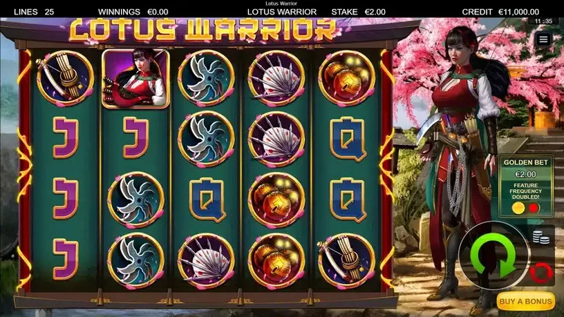 Lotus Warrior slot screenshot 1