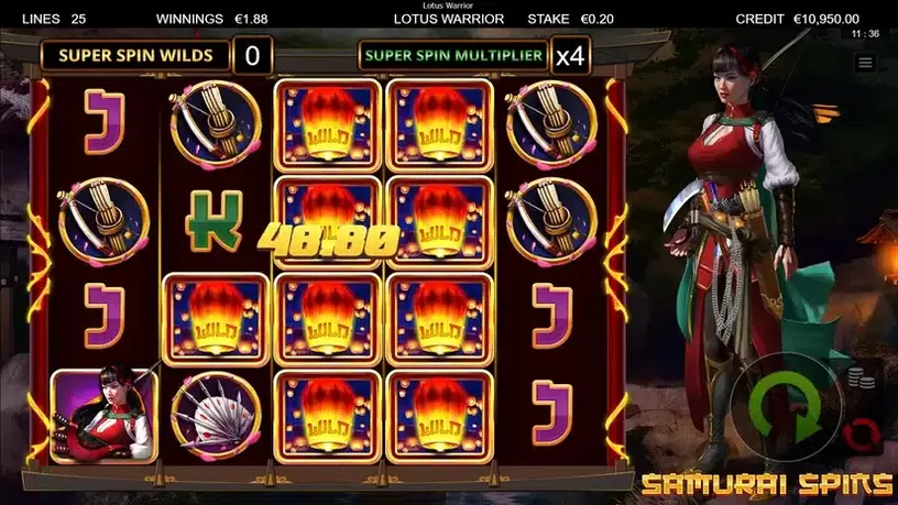 Lotus Warrior slot screenshot 5