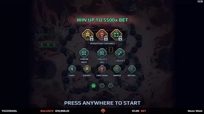 Neon West slot screenshot 2