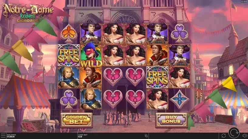 Notre-Dame Tales GigaBlox slot screenshot 1