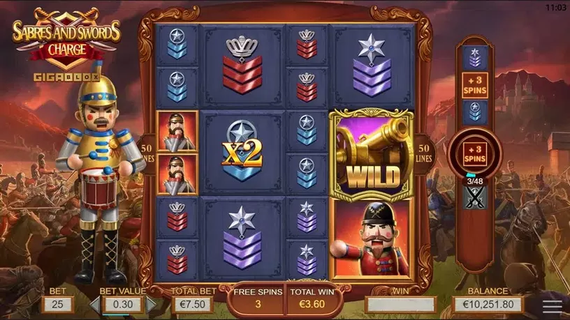 Swords and Sabres: Charge Gigablox slot screenshot 5