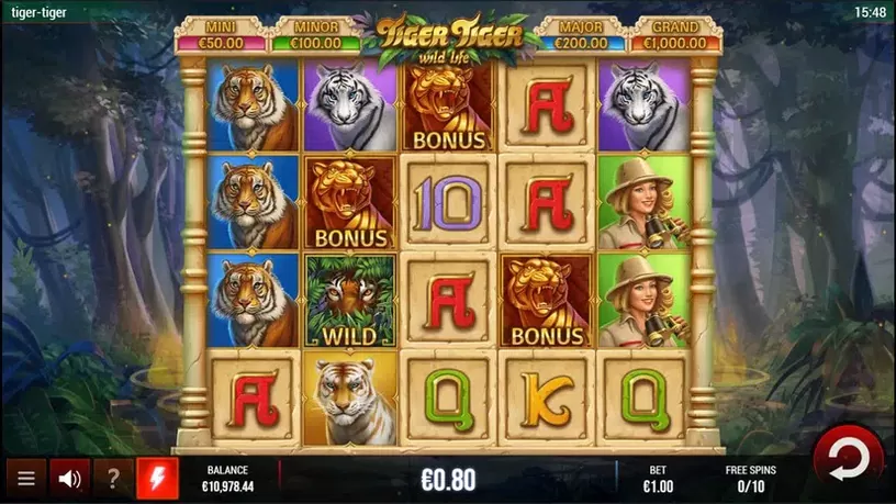 Tiger Tiger Wild Life slot screenshot 3