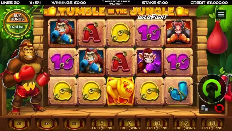 Tumble in the Jungle Wild Fight slot screenshot 1